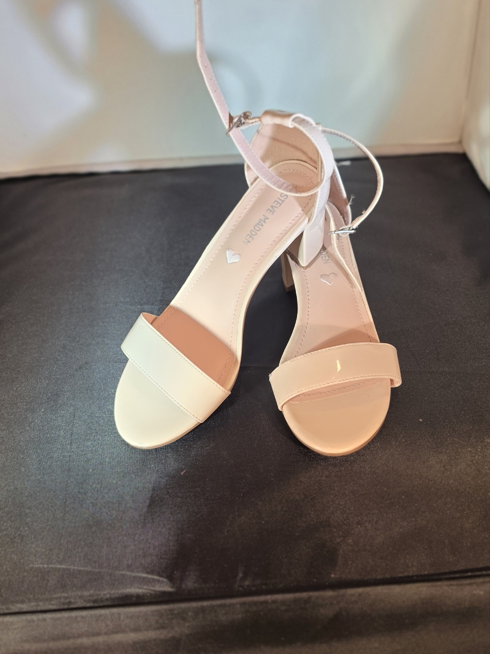 Steve Madden Girls Two-Tone Ankle-Strap Sandals in Pink and Cream